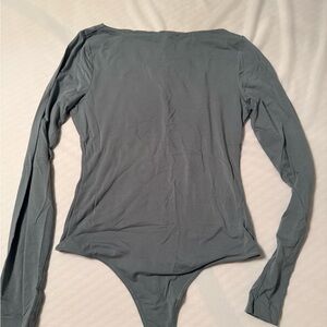 Abercrombie & Fitch Slate Green Long-Sleeve Bodysuit